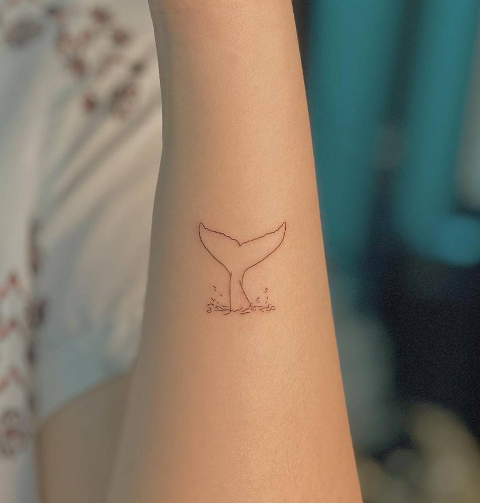 Fine Line Whale Tail Tattoo On The Forearm 1000_x_954_jpg