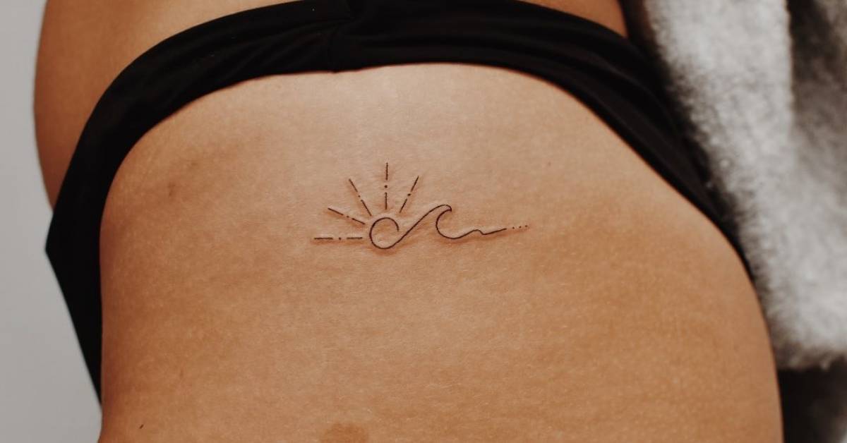 Sun And Wave Tattoo In Fine Line 628_x_1200_jpg
