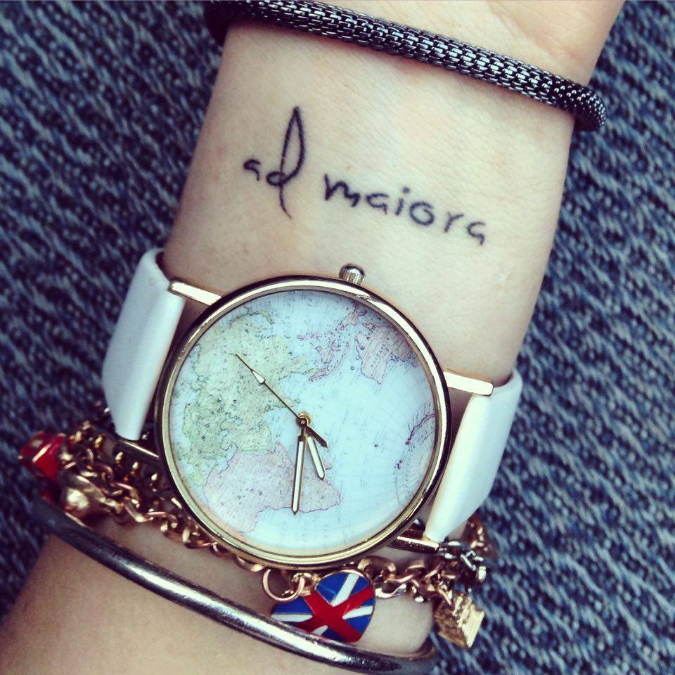Wrist Tattoo Saying "Ad Maiora" On Kate, Which Means 960_x_960_jpg