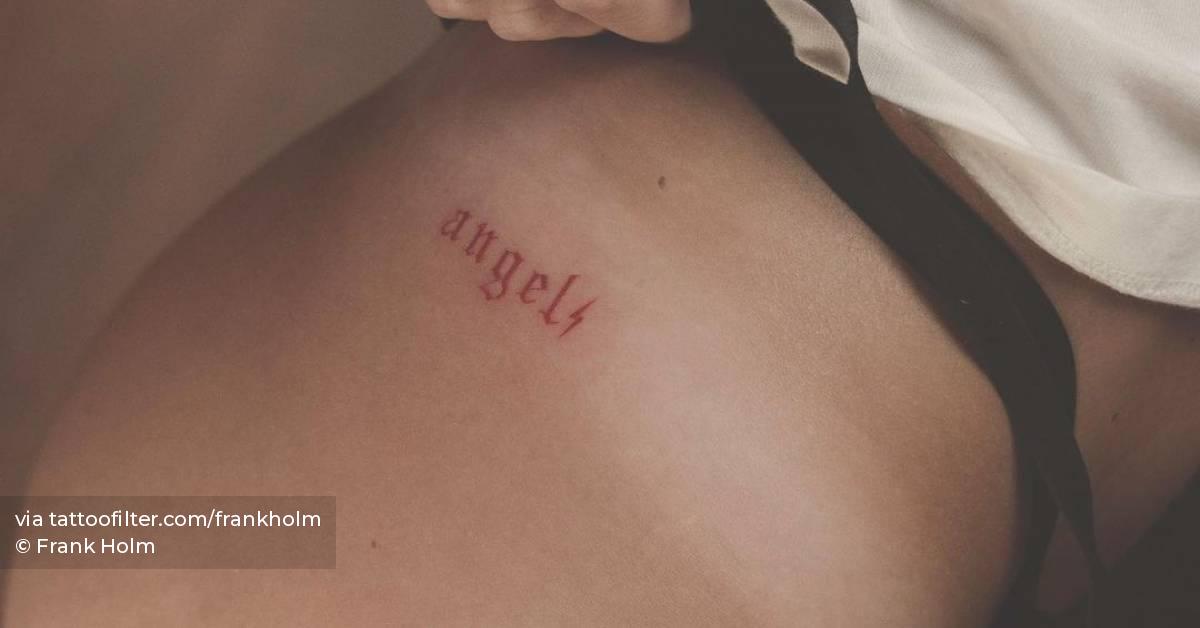 Angel⚡️ Lettering Tattoo On The Hip 628_x_1200_jpg