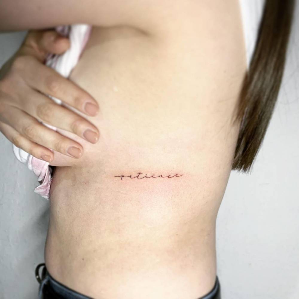 Patience" Lettering Tattoo On The Rib 1000_x_1000_jpg