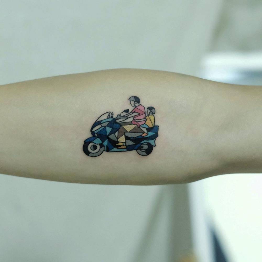 Tattoo Of Father And Son On A Motorbike 1000_x_1000_jpg