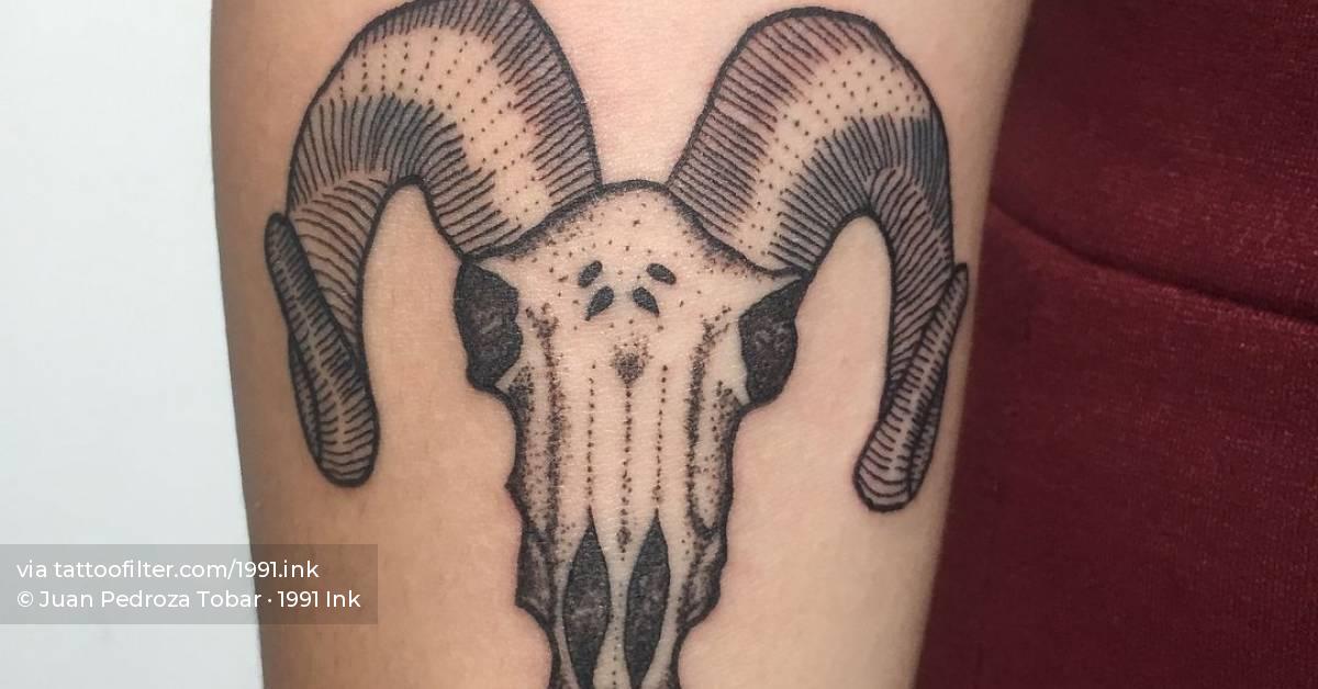 Ram Skull Tattoo On The Inner Forearm 628_x_1200_jpg