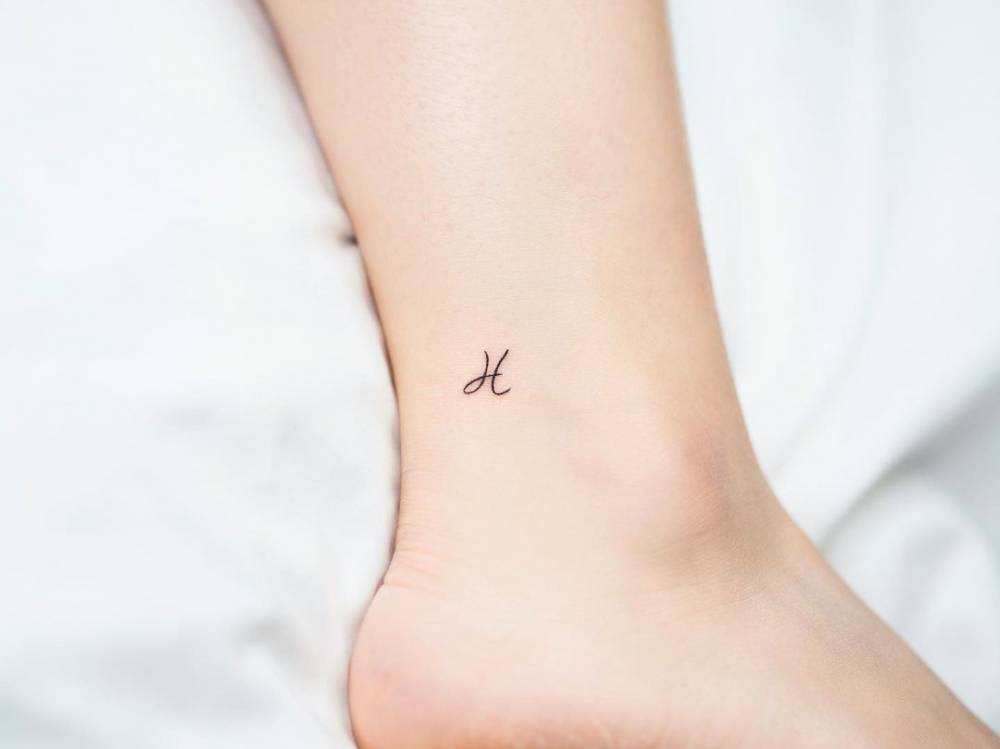 Minimalist Letter "H" Tattoo On The Ankle 749_x_1000_jpg