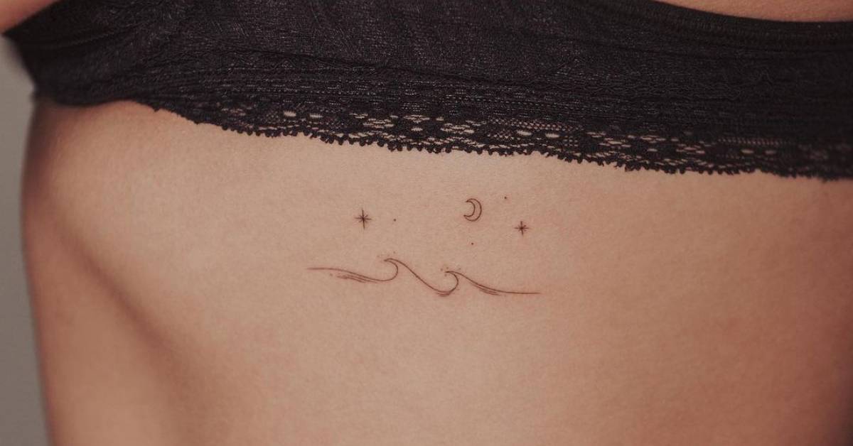 Minimalist Wave Tattoo On The Rib. 628_x_1200_jpg