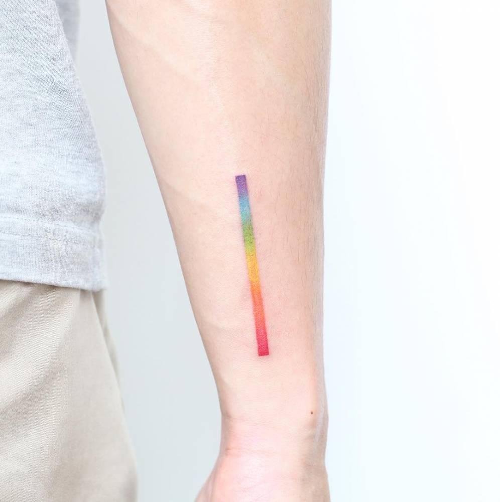 Rainbow Line Tattoo On The Wrist. 1000_x_996_jpg