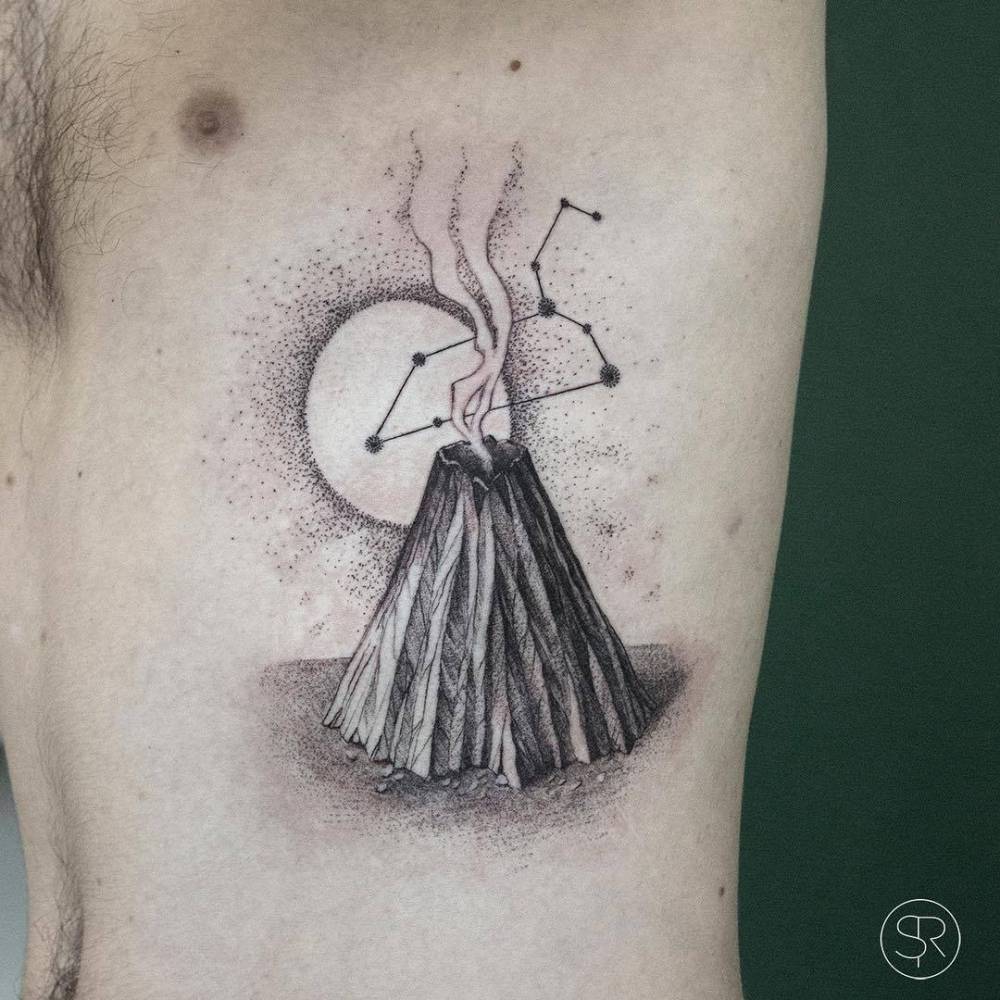 Volcano + Leo Constellation Tattoo On The Left Side 1000_x_1000_jpg