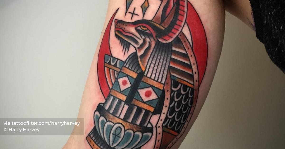 Traditional Style Anubis Tattoo On The Inner Arm. 628_x_1200_jpg