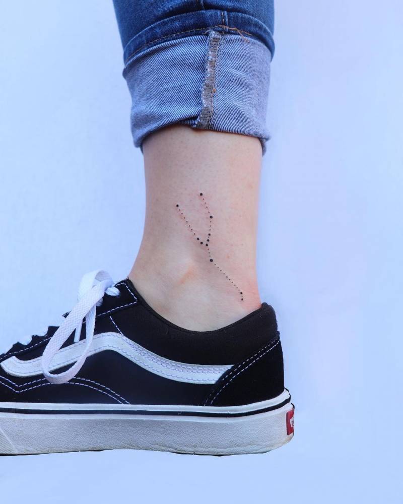 Minimalist Taurus Constellation Tattoo On The Ankle. 1000_x_800_jpg