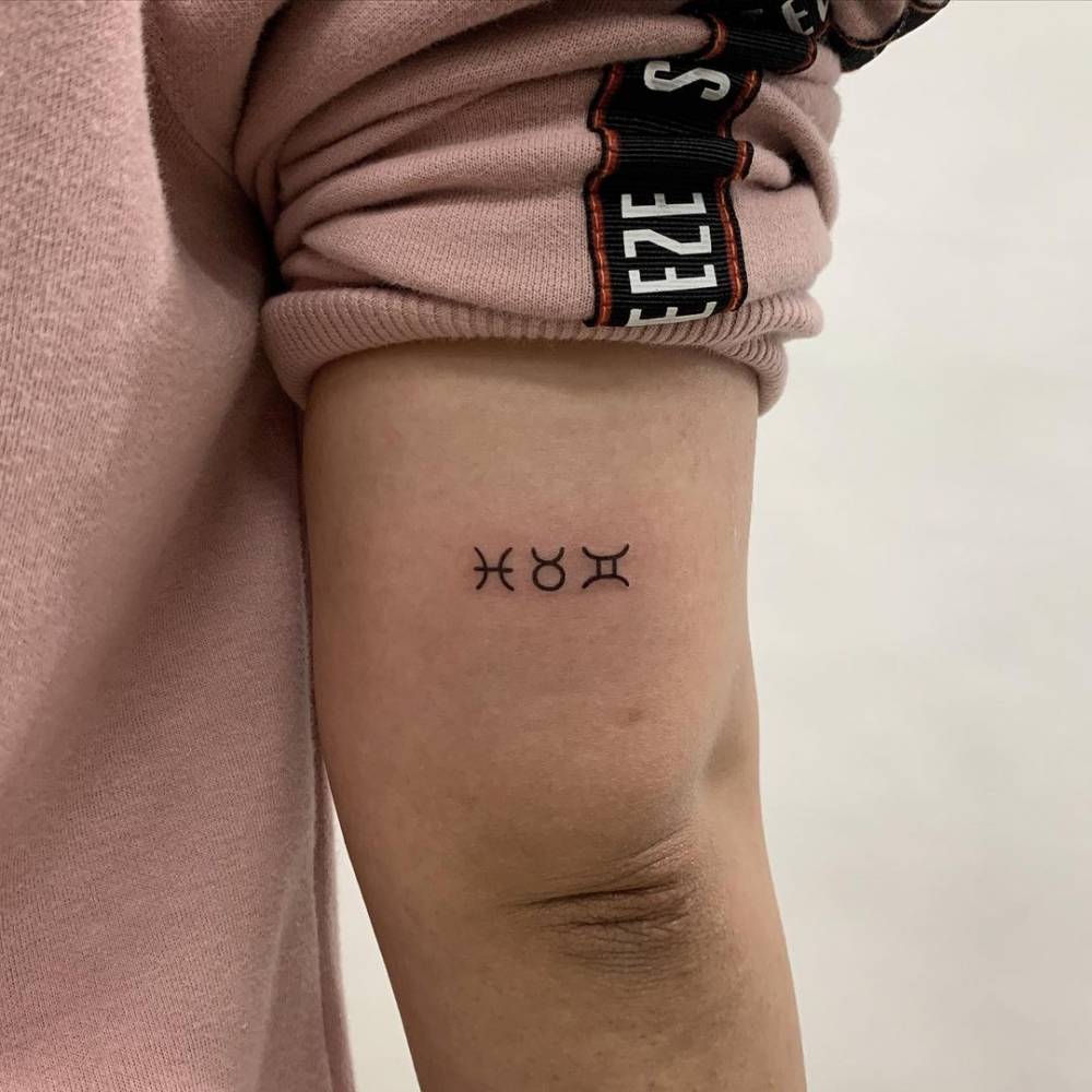 Minimalist Pisces, Taurus And Gemini Zodiac Symbols