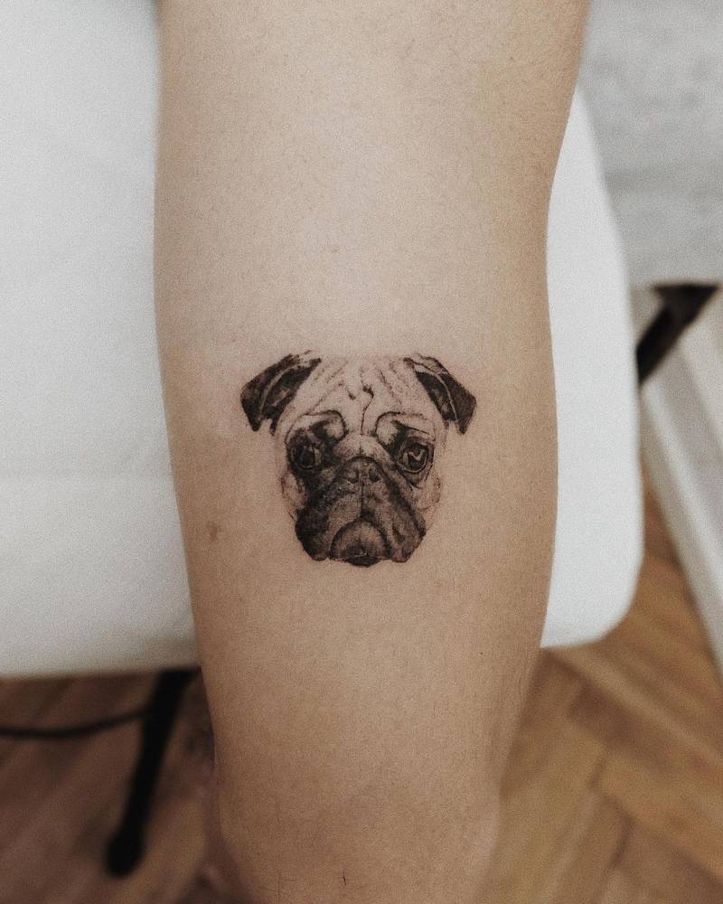 Micro-Realistic Pug Tattoo On The Tricep. 1000_x_800_jpg
