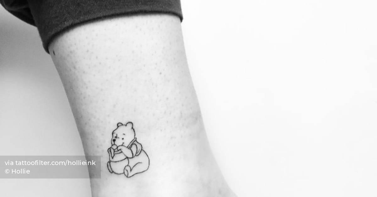Minimalist Pooh Bear Tattoo On The Ankle. 628_x_1200_jpg