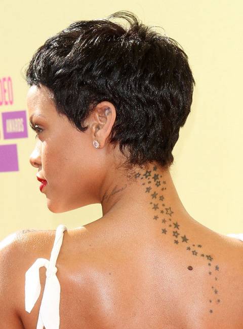 A Trail Of Stars On The Back Of Rihanna's Back Of The