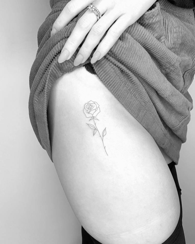 Minimalist Rose Tattoo On The Rib. 1000_x_800_jpg