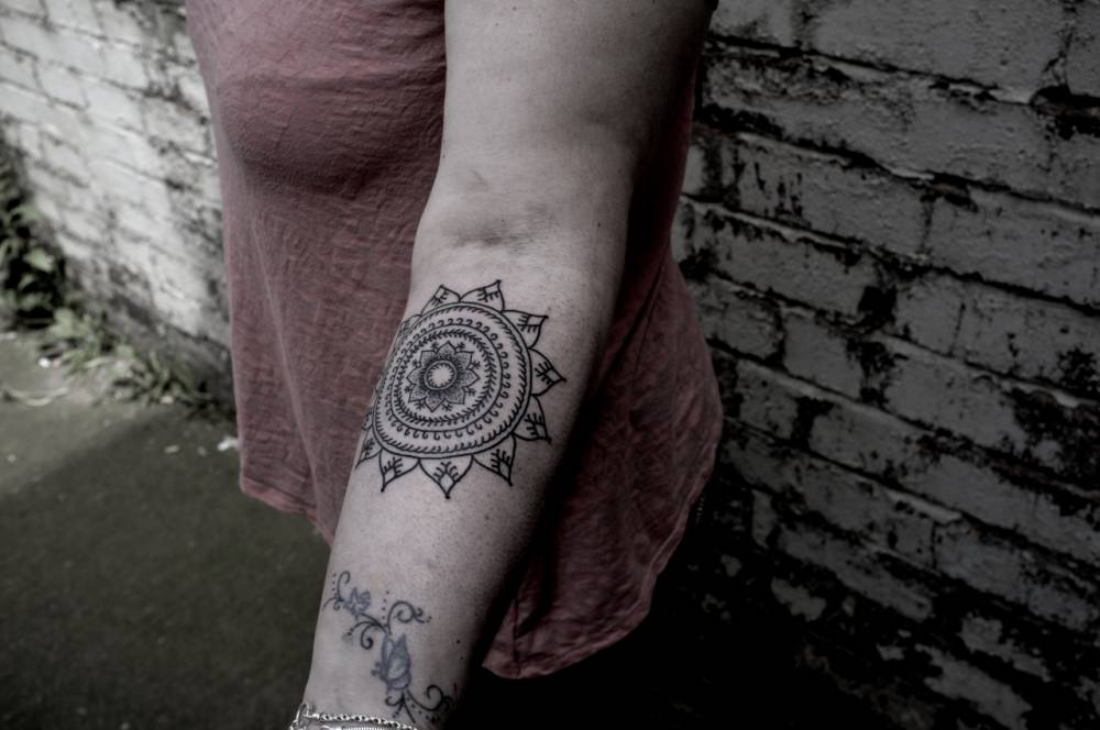 Ornamental Style Mandala Tattoo On The Left Forearm. 664_x_1000_jpg