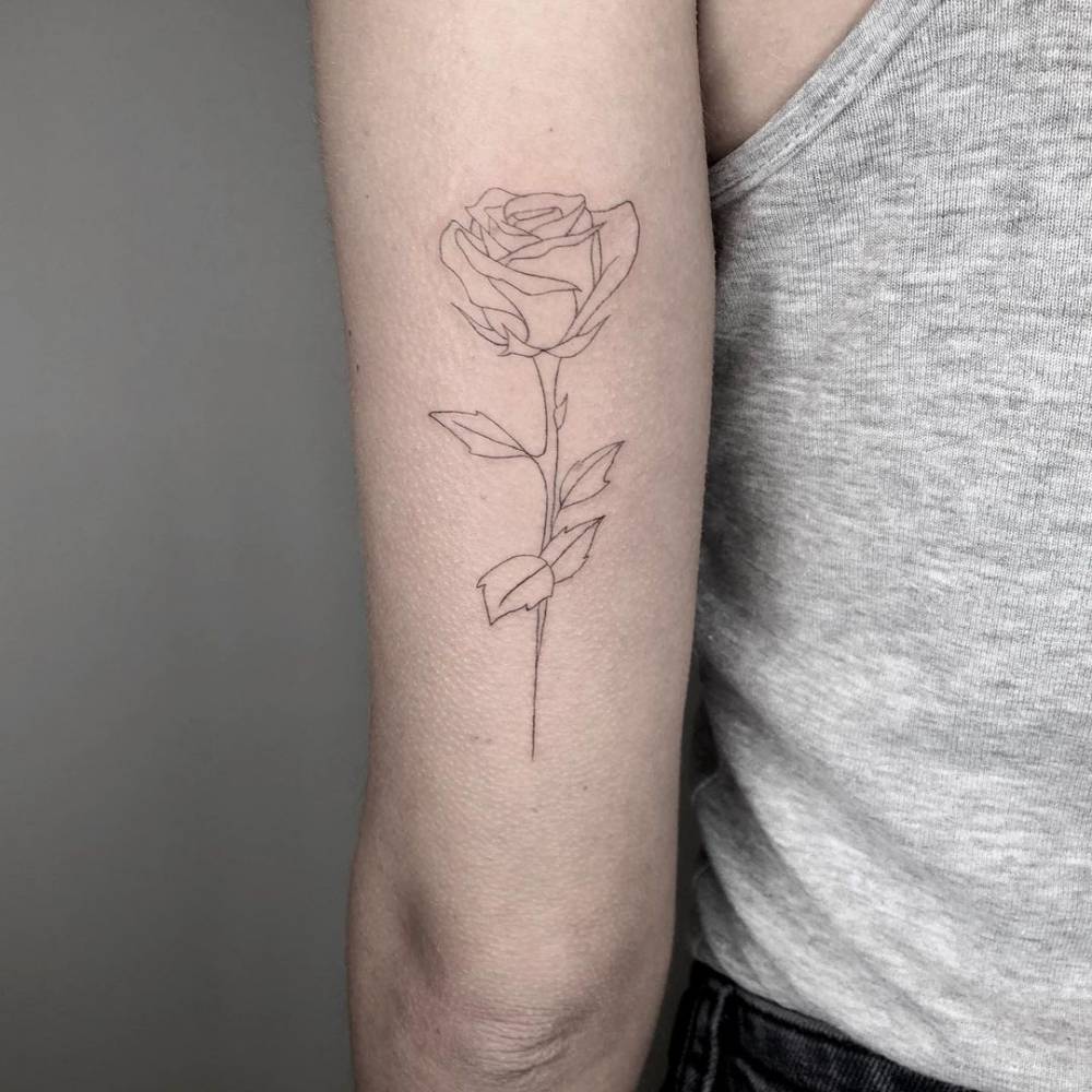 Line Art Rose Tattoo On The Tricep. 1000_x_1000_jpg