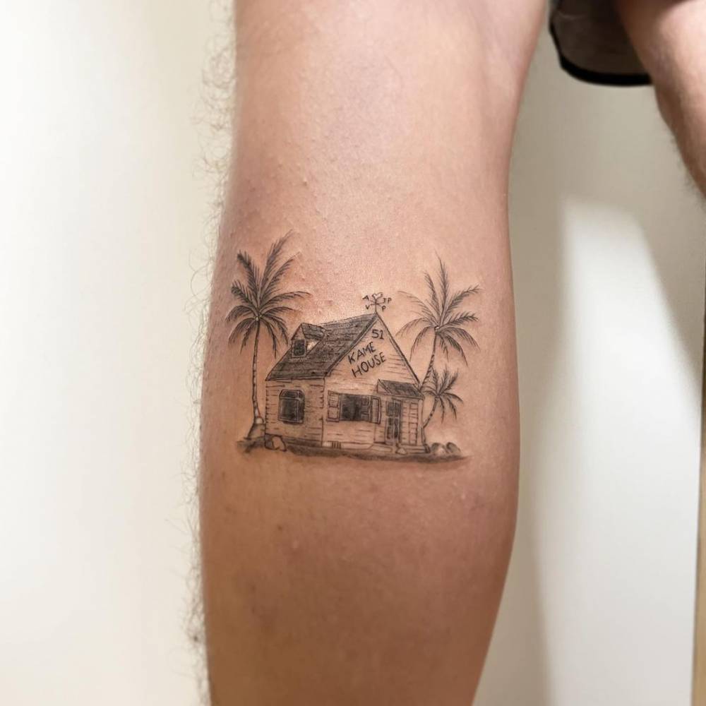 Kame House Tattoo On The Calf. 1000_x_1000_jpg