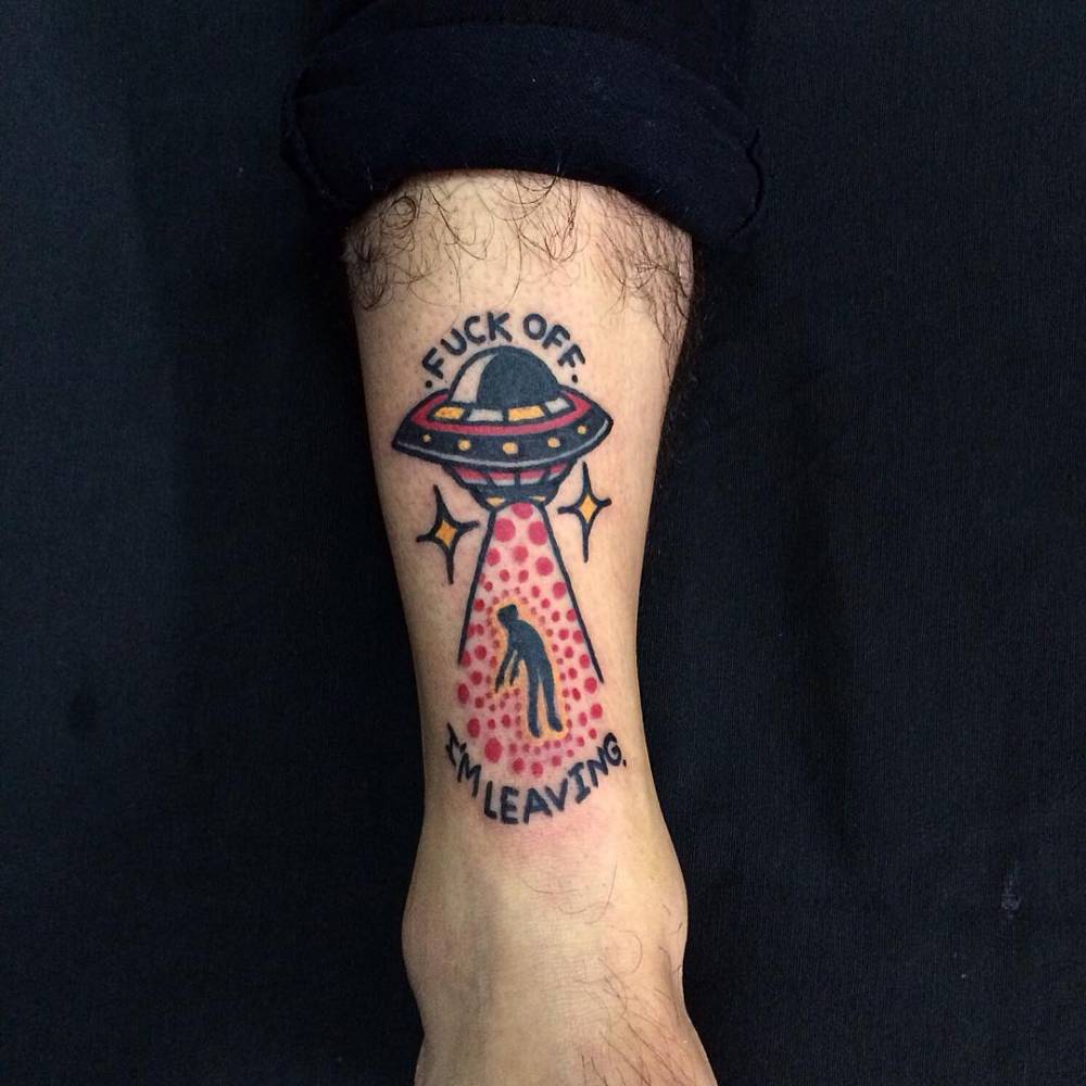 Traditional Style Ufo Tattoo On The Ankle. 1000_x_1000_jpg