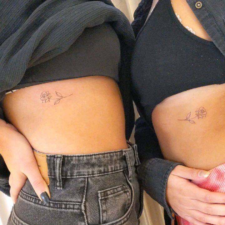 Matching Rose Tattoo On The Ribs For Sisters. 720_x_720_jpg