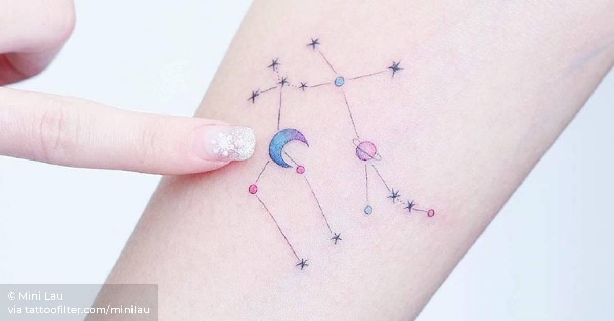 Gemini Constellation Tattoo On The Right Inner Forearm. 628_x_1200_jpg