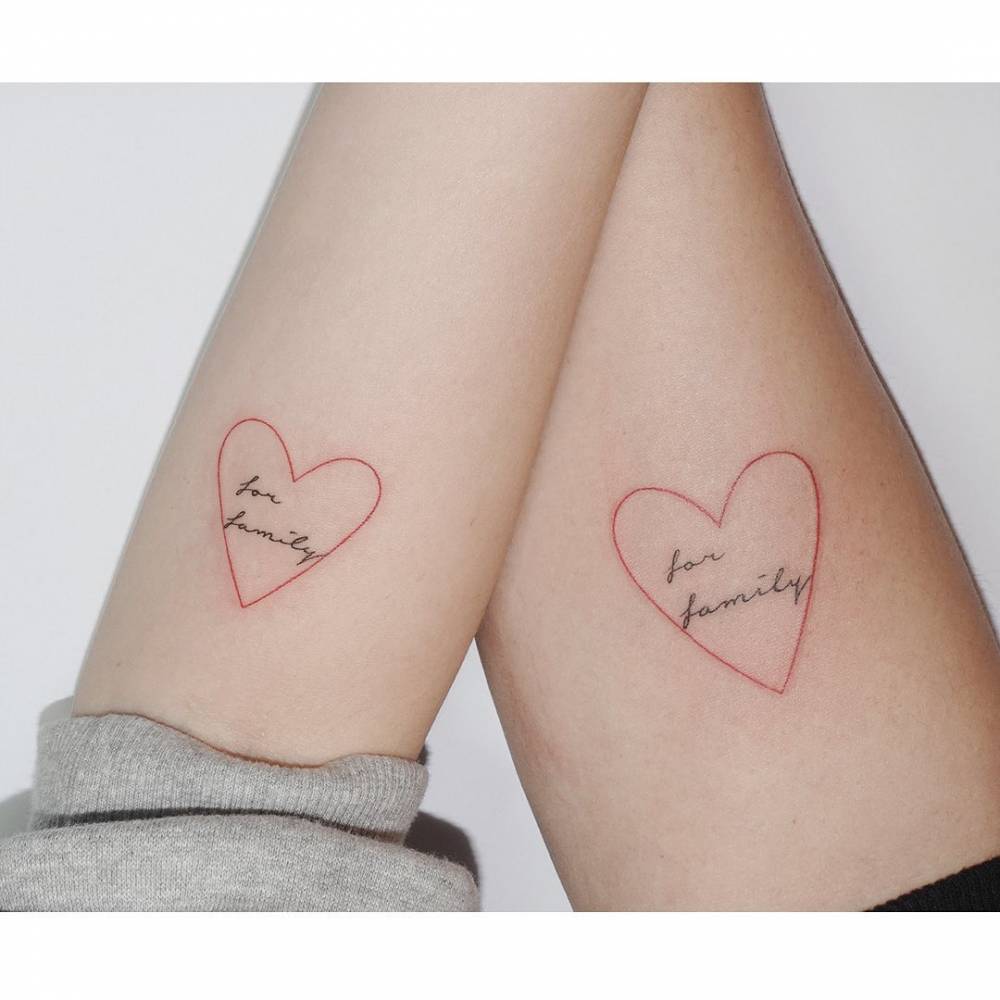 Matching "For Family" And Heart Tattoo For Sisters. 1000_x_1000_jpg