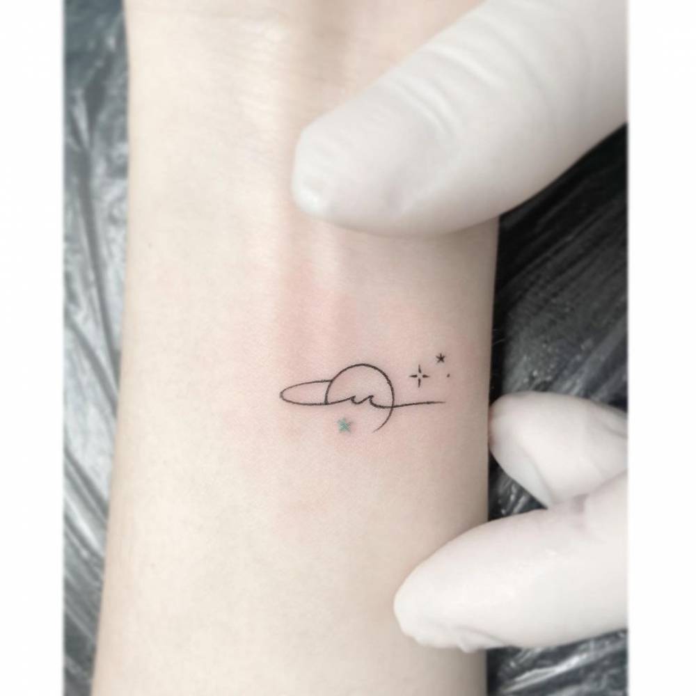 Minimalist Moon And Wave Tattoo On The Wrist. 1000_x_1000_jpg