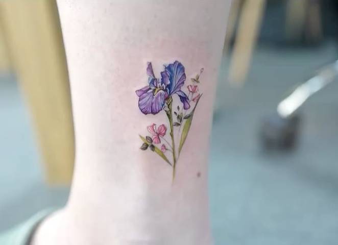 Iris Tattoo On The Ankle. 480_x_662_jpg