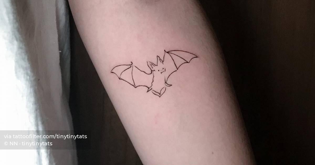 Fine Line Bat Tattooed On The Inner Forearm. 628_x_1200_jpg