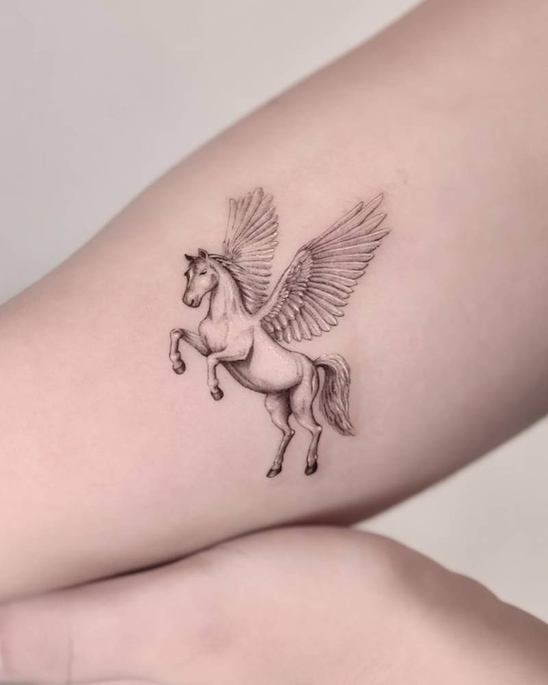 Pegasus Tattoo Done In Micro-Realism, Located On The 1000_x_800_jpg