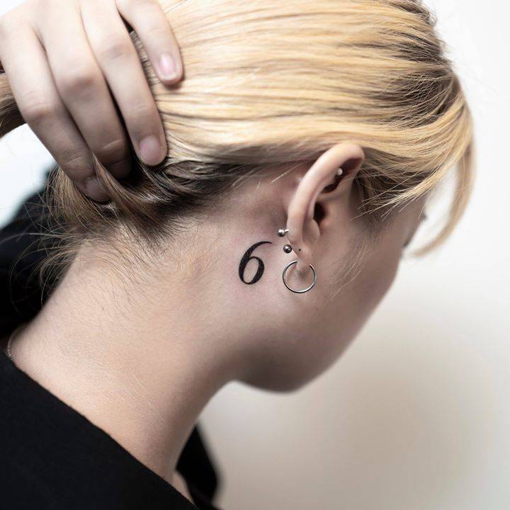 Number 6 Behind The Ear Tattoo. 720_x_720_jpg