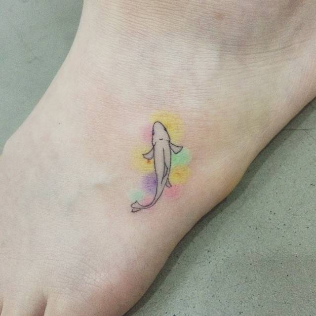 Small Koi Fish Outline Tattoo With A Watercolor 640_x_640_jpg