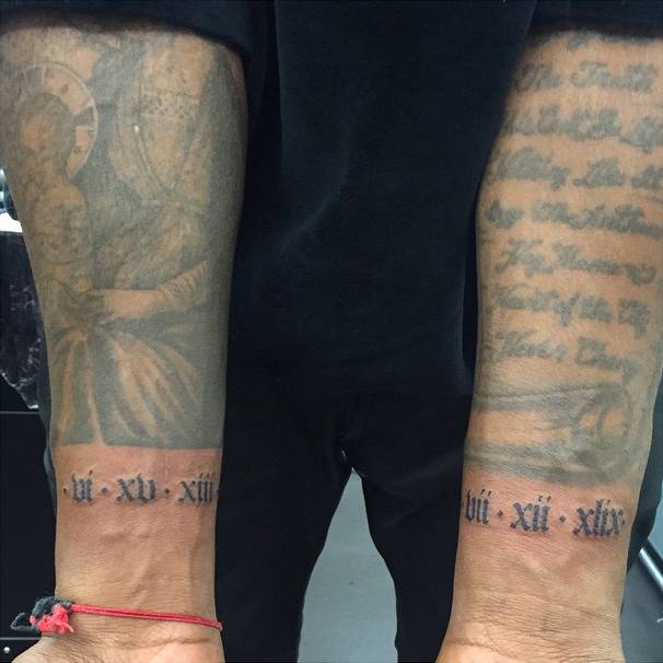 Two Dates In Roman Numerals Tattoo Honoring Kanye 606_x_606_jpg