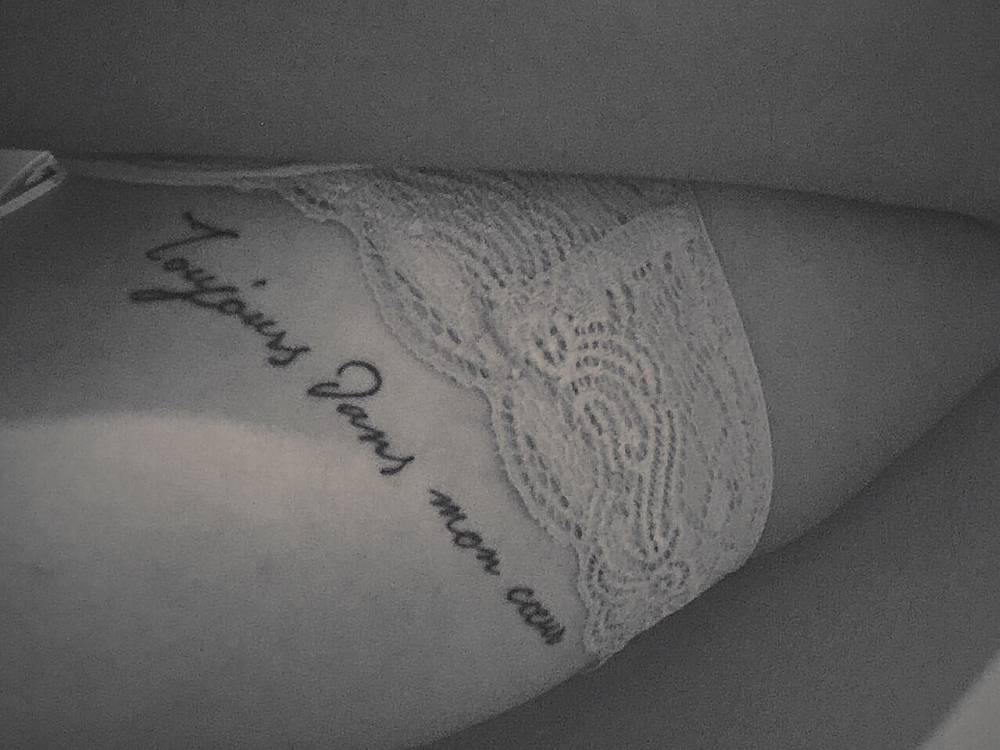 French For “Always In My Heart,” A Memorial Tattoo 750_x_1000_jpg
