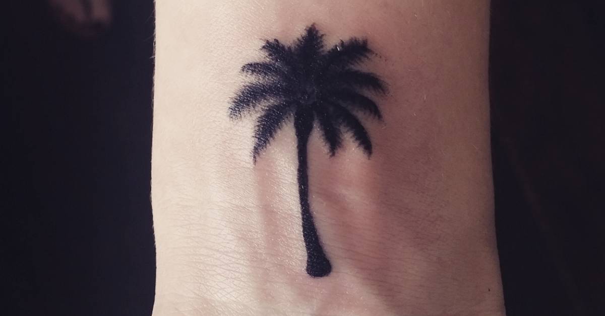 Small Palm Tree Tattoo On The Left Wrist. 628_x_1200_jpg