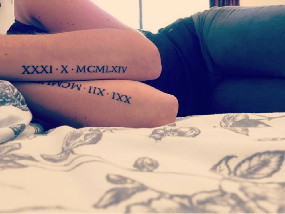 Forearm Tattoos Of Two Dates In Roman Numerals Mégane. 751_x_1000_jpg