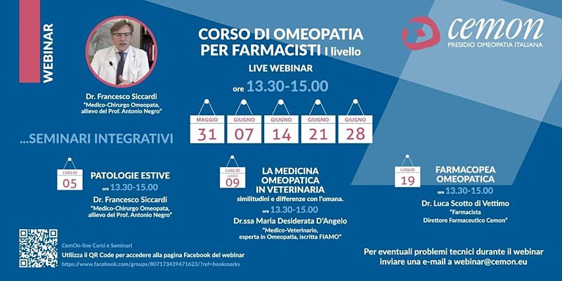 Corso Di Omeopatia Per Farmacisti - Dott. Siccardi - Cemon - Omeopatia 400_x_800_jpg