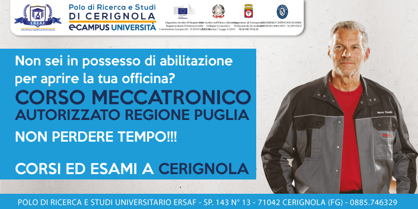 Corso Professionalizzante Regione Puglia – Tecnico Meccatronico Delle Autoriparazioni – Polo Di Ricerca E Studi Universitario Ersaf – Università Ecampus 425_x_850_png
