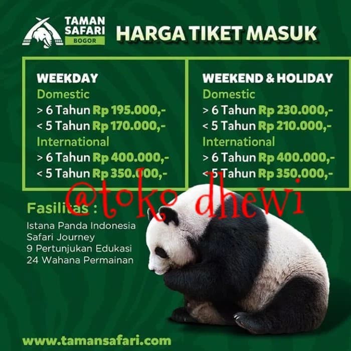 Jual Jual Tiket masuk taman safari Dengan Panda Diskon Indonesia|Shopee  Indonesia