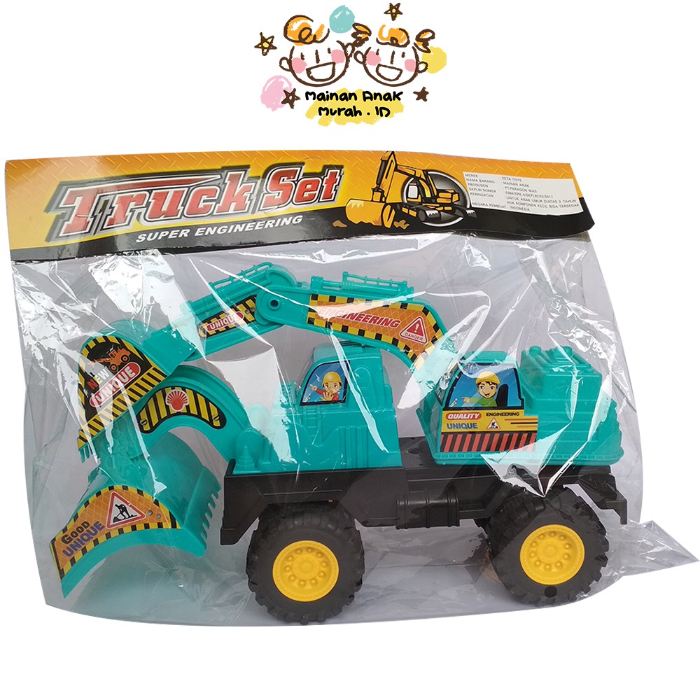 Mainan Mobil Mobilan Konstruksi Super Truck Set Engineering Bego Excavator  / Truk Penggaruk Tanah | Shopee Indonesia