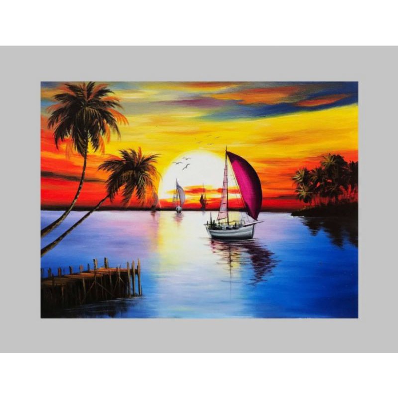 Jual Lukisan Pemandangan Di Pantai Berkualitas Indonesia|Shopee Indonesia 800_X_800_jpg