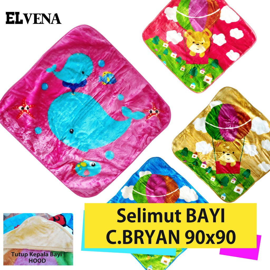 Jual Selimut Bayi C bryan Dengan Hood ( Penutup Kepala ) Uk. 90x90 MURAH  Indonesia|Shopee Indonesia