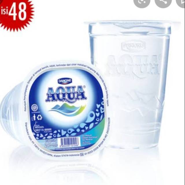AQUA AIR MINERAL KEMASAN GELAS 220 ML ISI 48 PCS | Shopee Indonesia