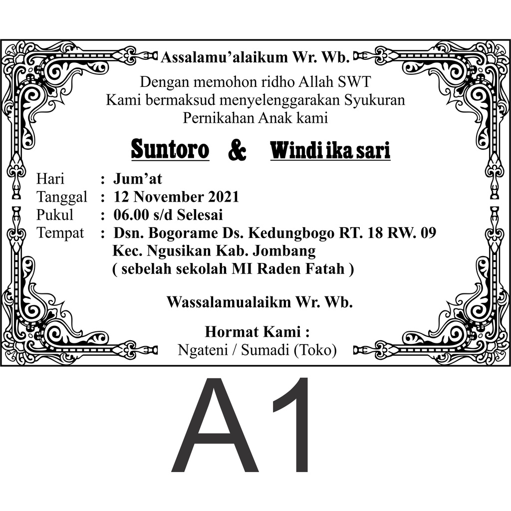 Contoh Undangan Walimatul Ursy Pdf