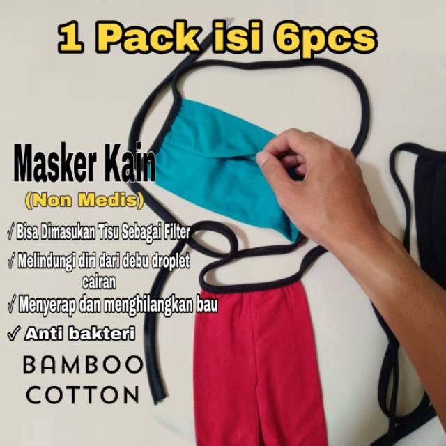 Masker kain non medis cotton bamboo | Shopee Indonesia