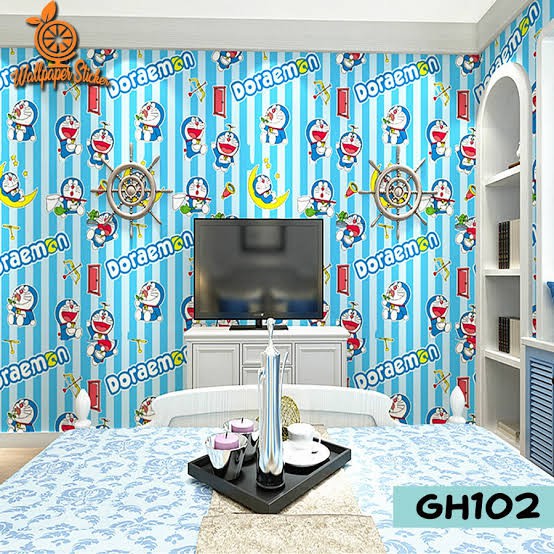 Jual Wallpaper Dinding Termurah Dekor Kamar Anak Kartun Doraemon Garis Biru Wow Bagus Lucu Terlaris 10 M Indonesia|Shopee Indonesia 554_x_554_jpg