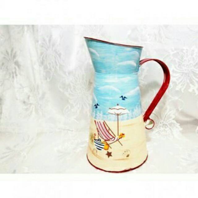 D 9.5CM x Height 29.5CM - TIN PAINTED BEACH WATERING CAN | Shopee Indonesia