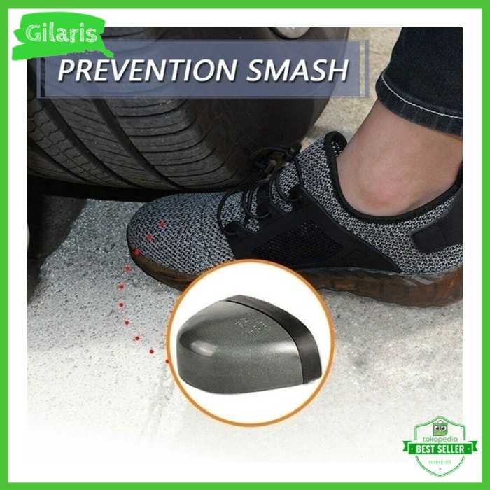 Sepatu Safety pria anti cedera ringan safety shoes wanita ringan hitam |  Shopee Indonesia