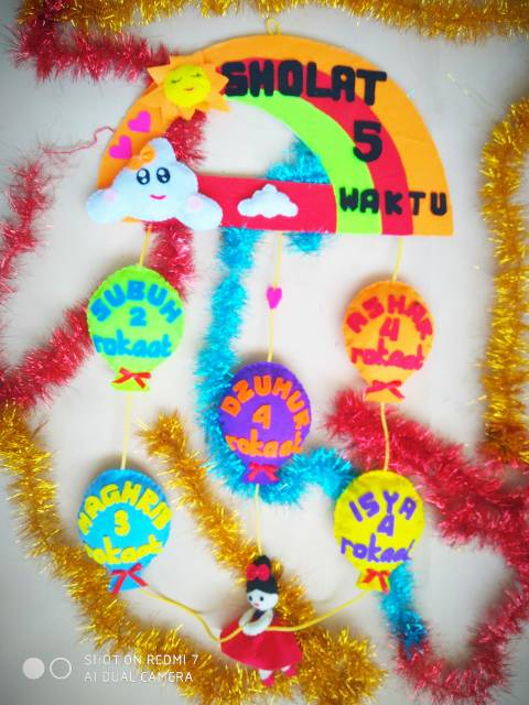 Pajangan/ Hiasan dinding pengingat sholat 5 waktu/prakarya | Shopee  Indonesia