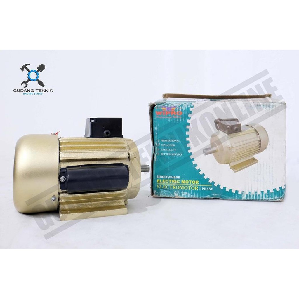 Motor Penggerak Dinamo WIPRO 1 Per 2 HP 4P 1Ph - Dinamo Wipro Setengah HP  Putaran Rendah Murah | Shopee Indonesia