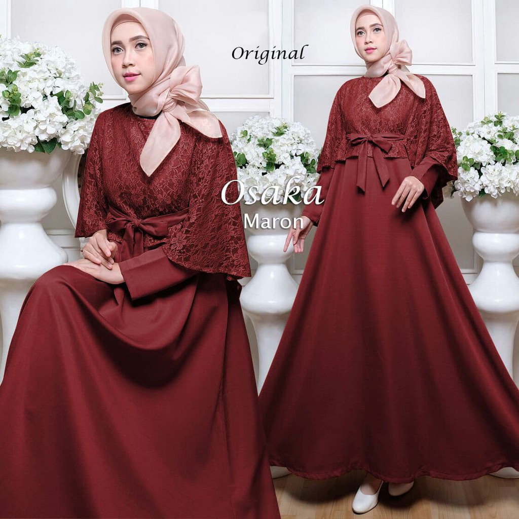 Gamis Hitam Kombinasi Merah - Nusagates